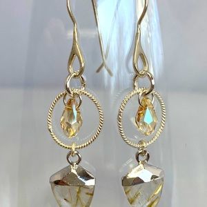Rhema Jewels Golden Quartz SWARVOSKI Earring